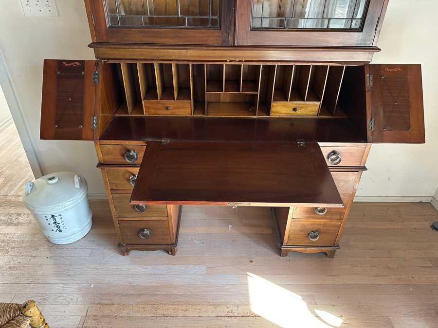 Stunning Antique 1906 Patent Britisher Secretary Desk From England 48W X 18D X 73.5H [Photo 8]