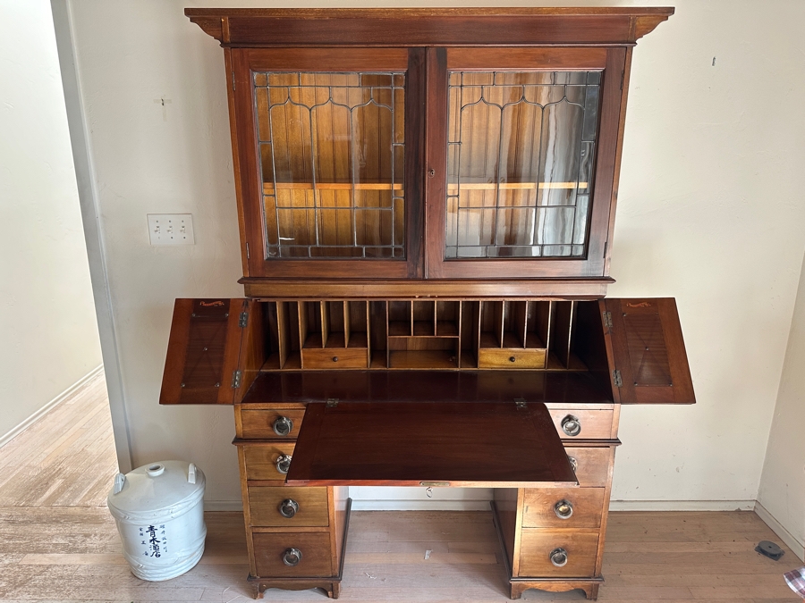 Stunning Antique 1906 Patent Britisher Secretary Desk From England 48W X 18D X 73.5H [Photo 7]