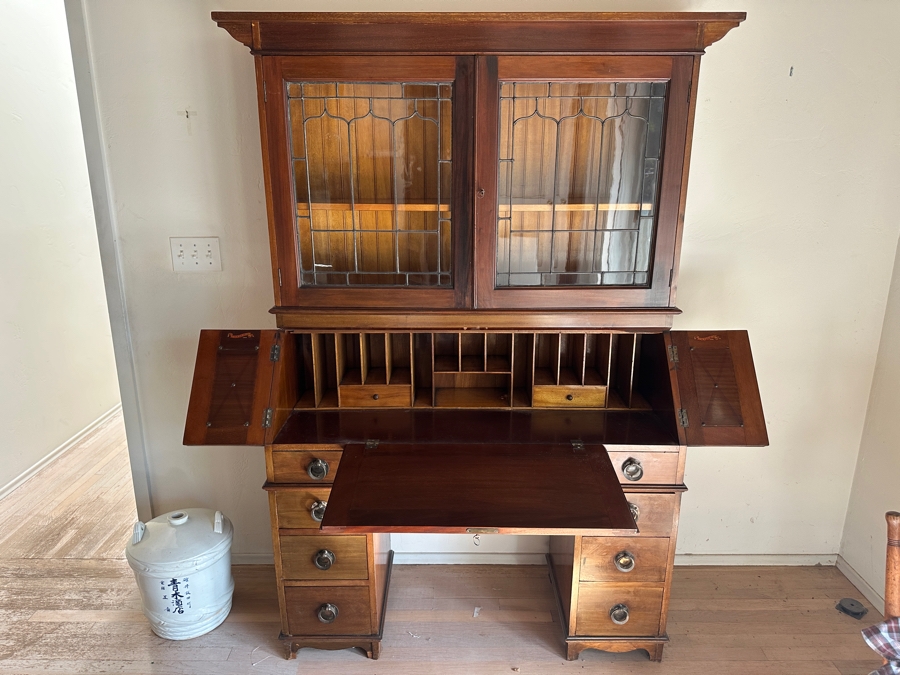 Stunning Antique 1906 Patent Britisher Secretary Desk From England 48W X 18D X 73.5H [Photo 6]