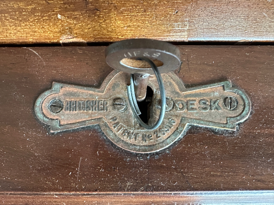 Stunning Antique 1906 Patent Britisher Secretary Desk From England 48W X 18D X 73.5H [Photo 4]