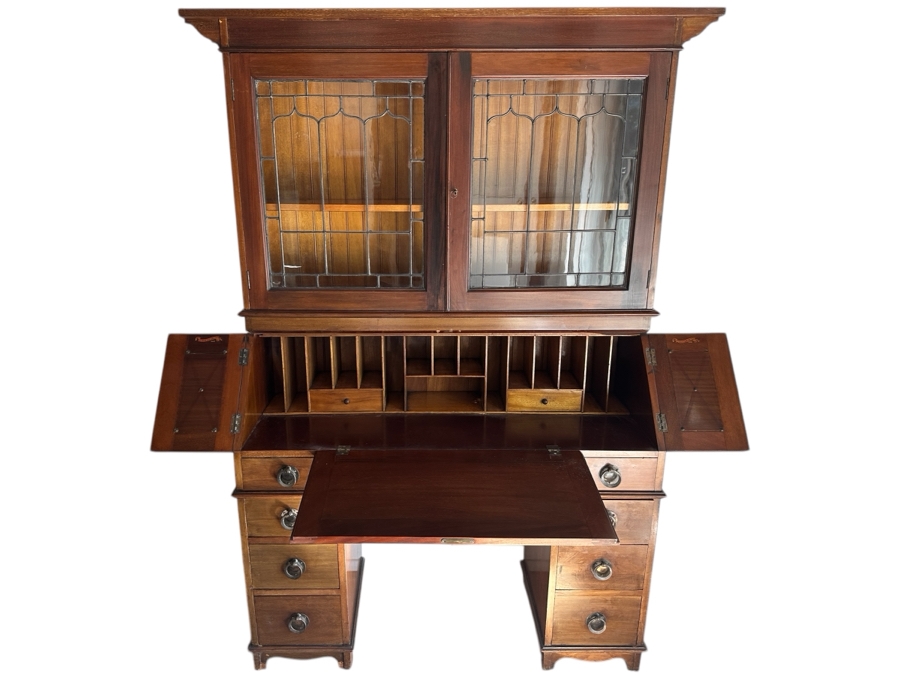 Stunning Antique 1906 Patent Britisher Secretary Desk From England 48W X 18D X 73.5H [Photo 1]