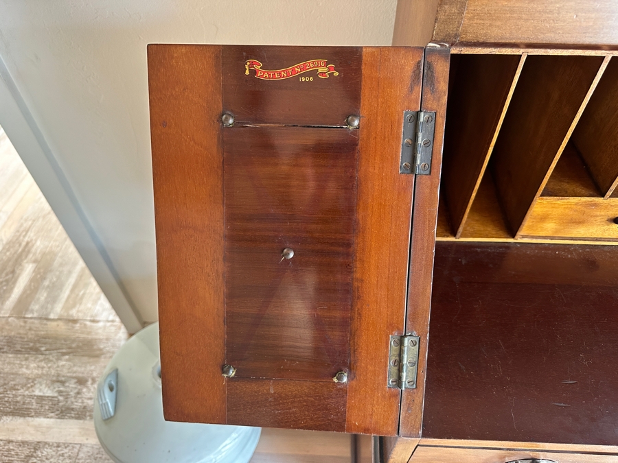 Stunning Antique 1906 Patent Britisher Secretary Desk From England 48W X 18D X 73.5H [Photo 9]