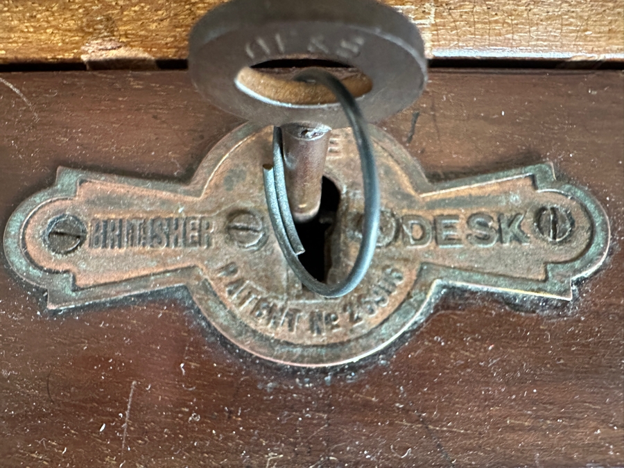 Stunning Antique 1906 Patent Britisher Secretary Desk From England 48W X 18D X 73.5H [Photo 5]