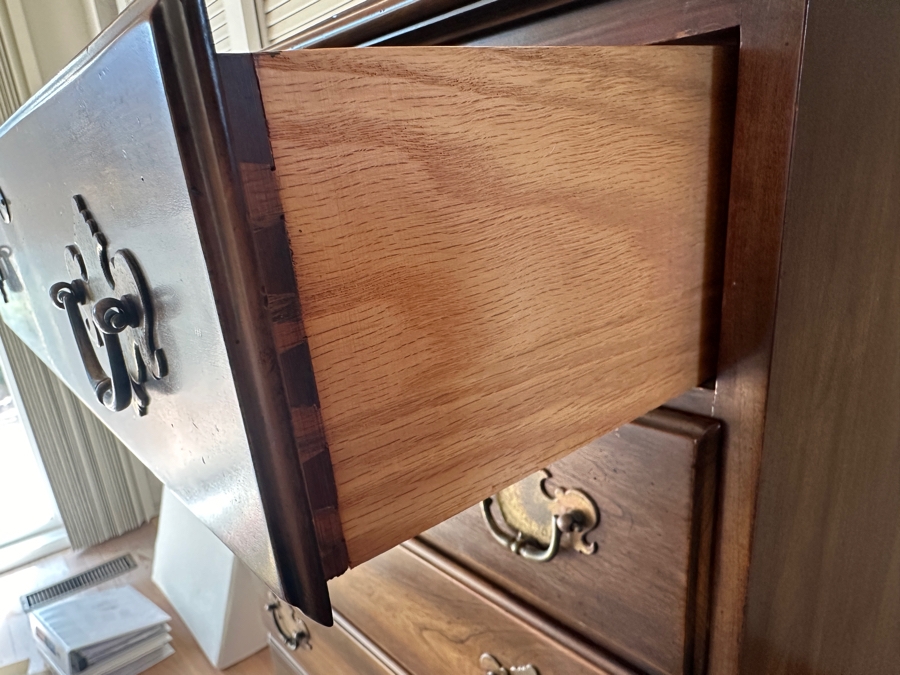 Vintage Cherry Queen Anne Lingerie 7-Drawer Chest Of Drawers Dresser By Statton Trutype Americana 24W X 17D X 55H [Photo 6]