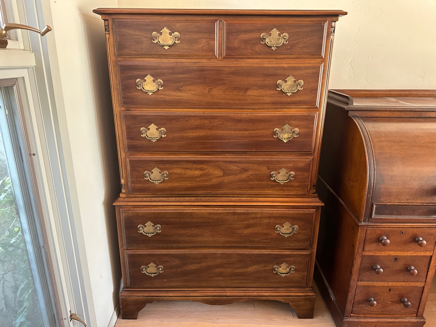 Vintage Highboy 7-Drawer Chest Of Drawers Dresser By Statton Trutype Americana 37W X 19D X 55H [Photo 3]