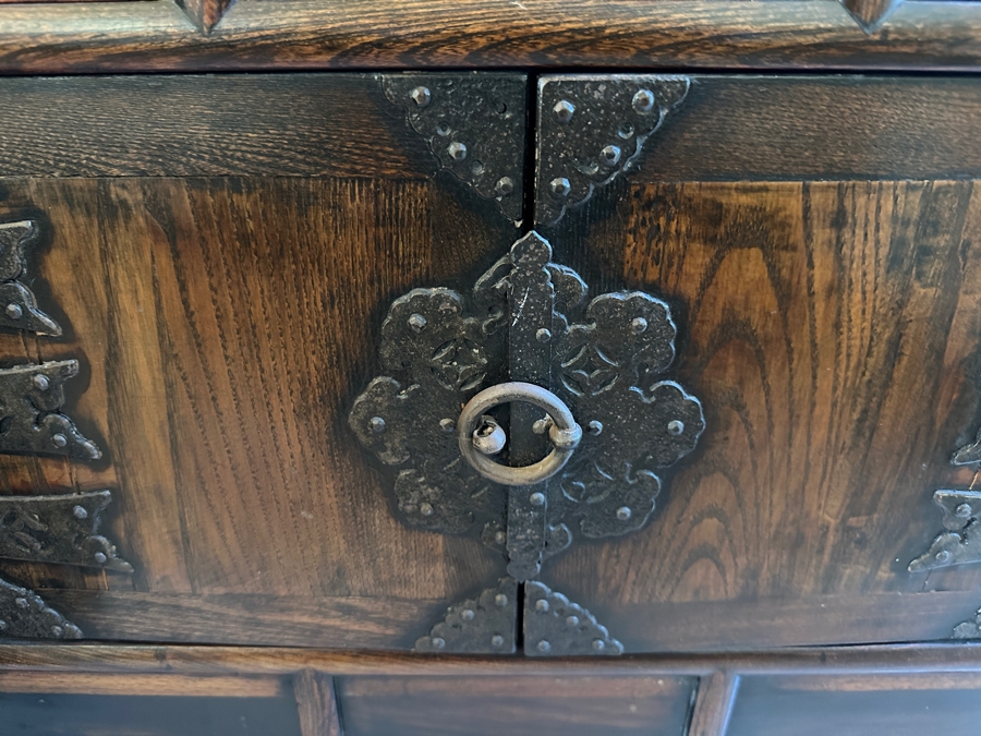 Pair Of Stunning Antique Korean Chests With Hand Wrought Metal Ornamentation 22W X 14D X 21.5H [Photo 12]