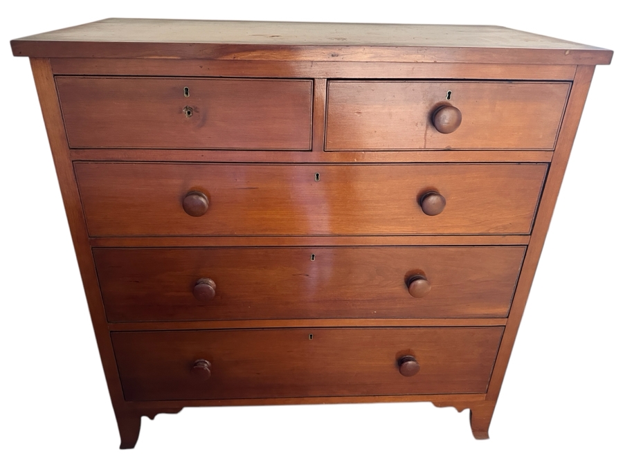 Antique Cherry 5-Drawer Chest Of Drawers Dresser 39W X 20D X 39H [Photo 1]