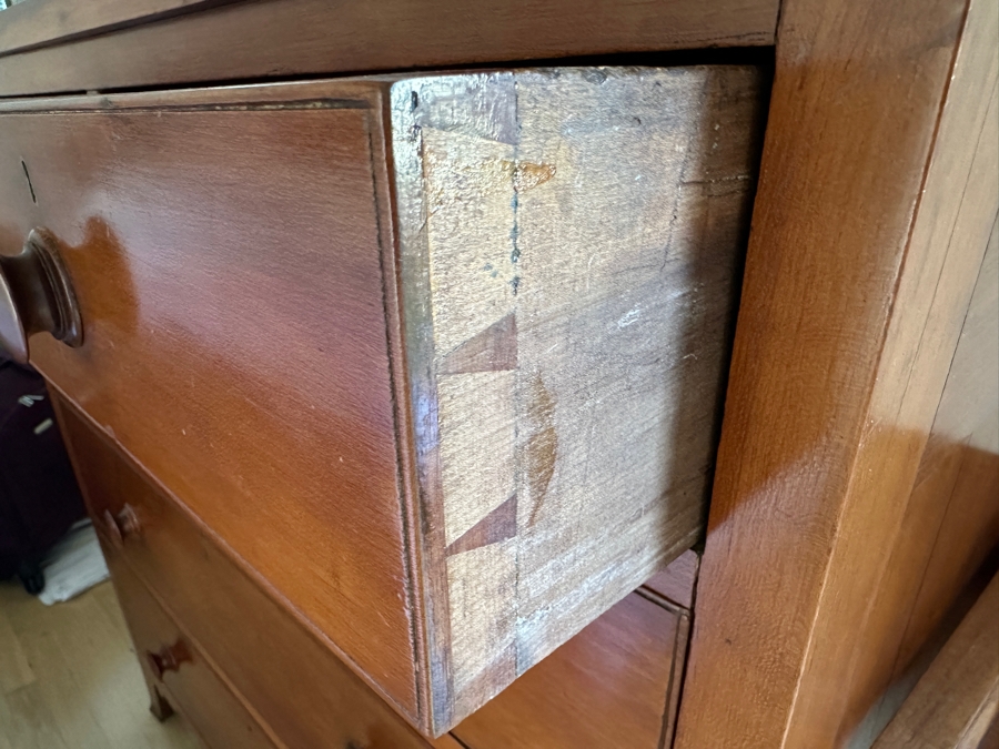 Antique Cherry 5-Drawer Chest Of Drawers Dresser 39W X 20D X 39H [Photo 5]