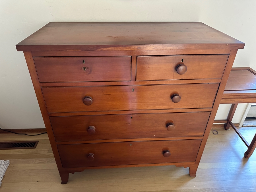 Antique Cherry 5-Drawer Chest Of Drawers Dresser 39W X 20D X 39H [Photo 4]