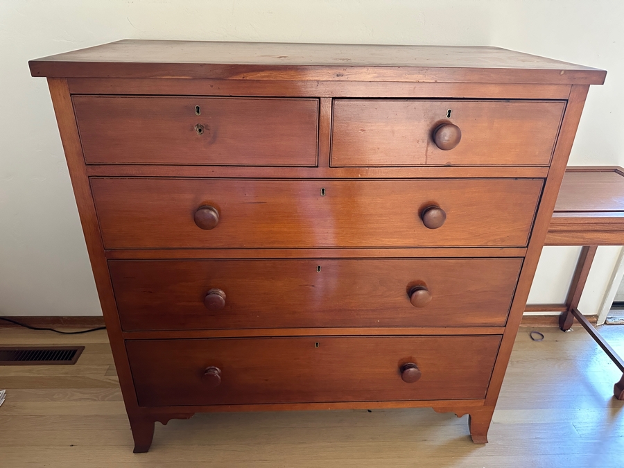 Antique Cherry 5-Drawer Chest Of Drawers Dresser 39W X 20D X 39H [Photo 2]