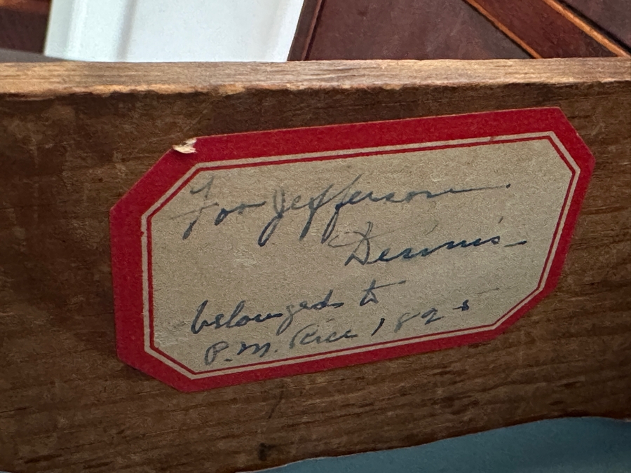 Antique Mahogany Bow Front 4-Drawer Chest Of Drawers Dresser 41W X 22D X 29H With Antique Mahogany Bow Front Swinging Shaving/Toilet Mirror 26W X 8D X 28H [Photo 15]