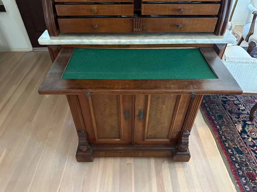 Impressive Antique Victorian Walnut And Marble Dental Collector's Cabinet 32W X 15.5D X 63H Estimate $3,000-$5,000 [Photo 13]