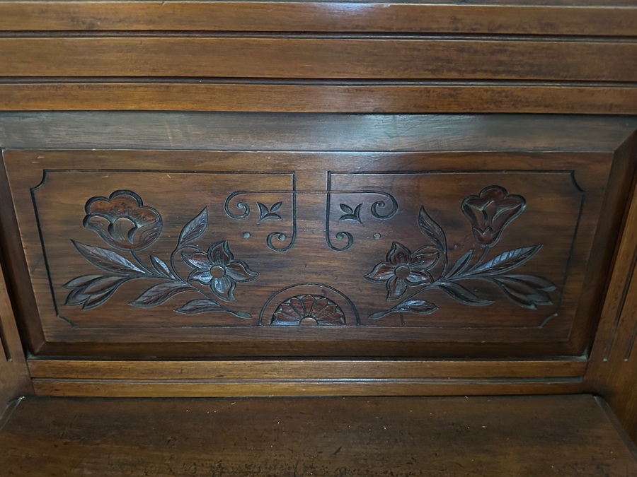 Antique Hall Tree with Minton Tiles and Umbrella Stand 41.5W x 93'H [Photo 8]