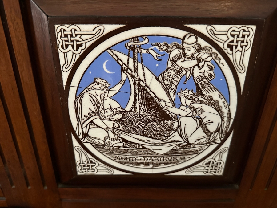 Antique Hall Tree with Minton Tiles and Umbrella Stand 41.5W x 93'H [Photo 9]