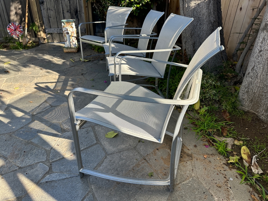 (4) Vintage Brown Jordan Aluminum Frame Chairs with Mesh Seats [Photo 5]