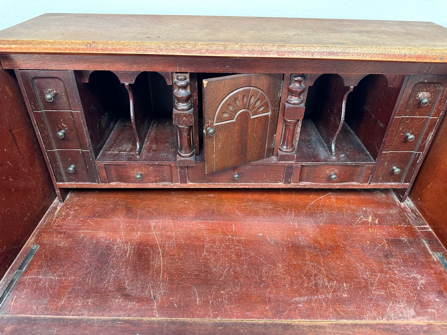 Vintage Drop Leaf Secretary Desk 30'W x 17'D x 40'H [Photo 3]