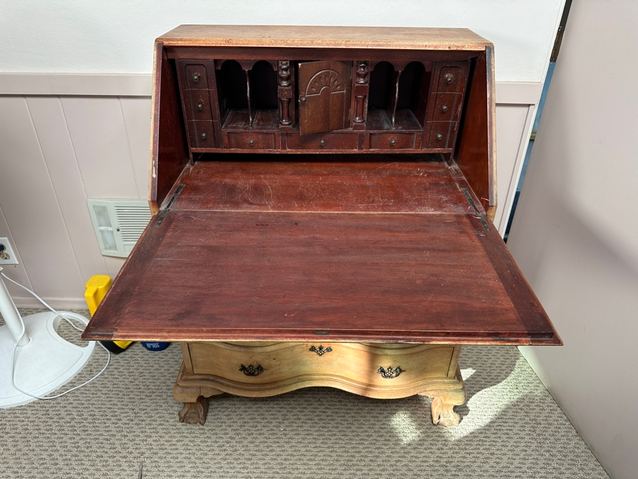 Vintage Drop Leaf Secretary Desk 30'W x 17'D x 40'H [Photo 2]
