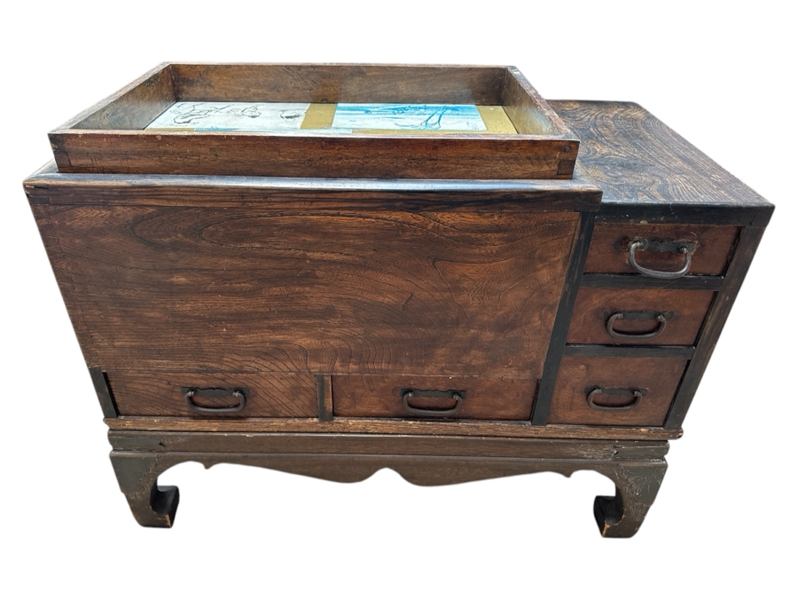 Antique Japanese Hibachi with Five Drawers 29.5'W x 16'D x 23'H [Photo 1]