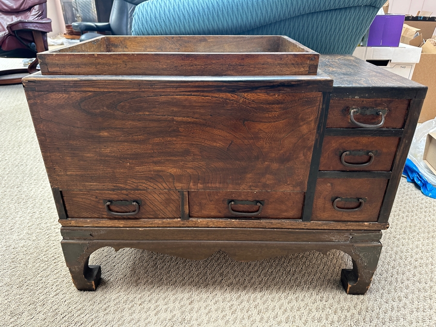 Antique Japanese Hibachi with Five Drawers 29.5'W x 16'D x 23'H [Photo 3]