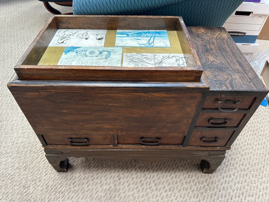 Antique Japanese Hibachi with Five Drawers 29.5'W x 16'D x 23'H [Photo 4]