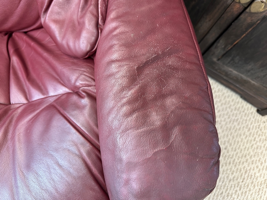 Ekornes Stressless Adjustable Burgundy Leather Recliner, Norway [Photo 3]