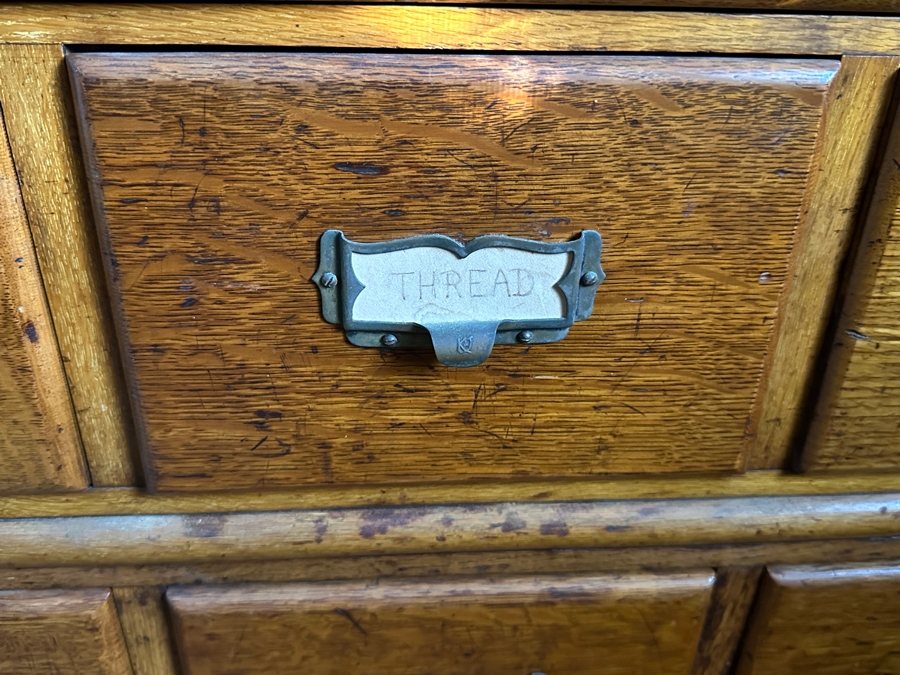 Antique Tiger Oak Library Card Catalog Cabinet 39'W x 16'D x 54.5'H [Photo 15]