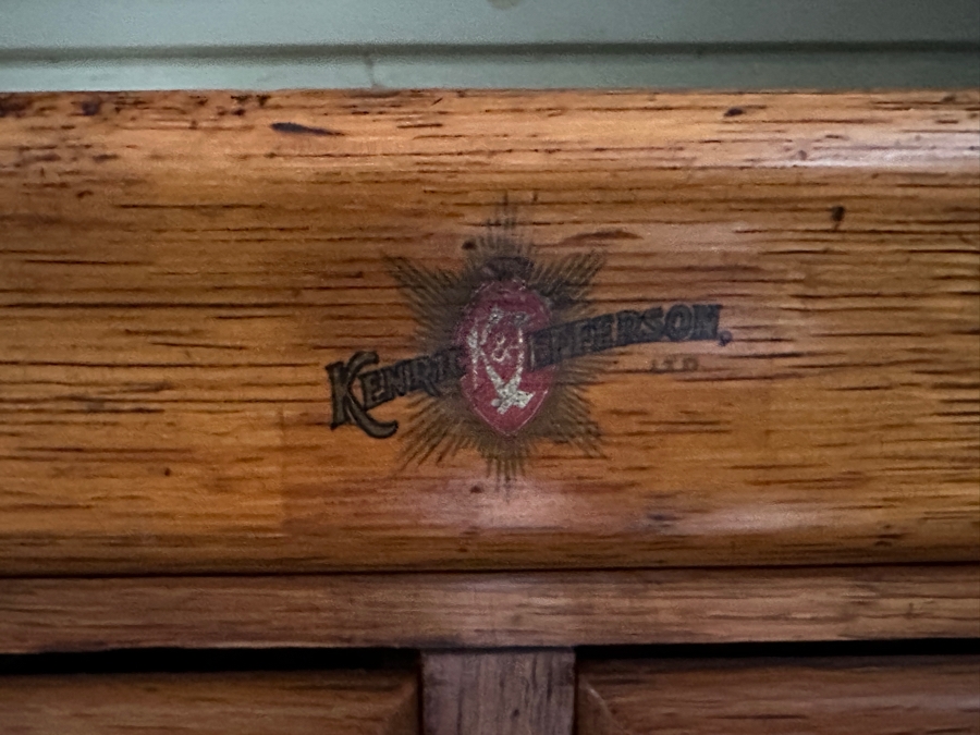 Antique Tiger Oak Library Card Catalog Cabinet 39'W x 16'D x 54.5'H [Photo 14]