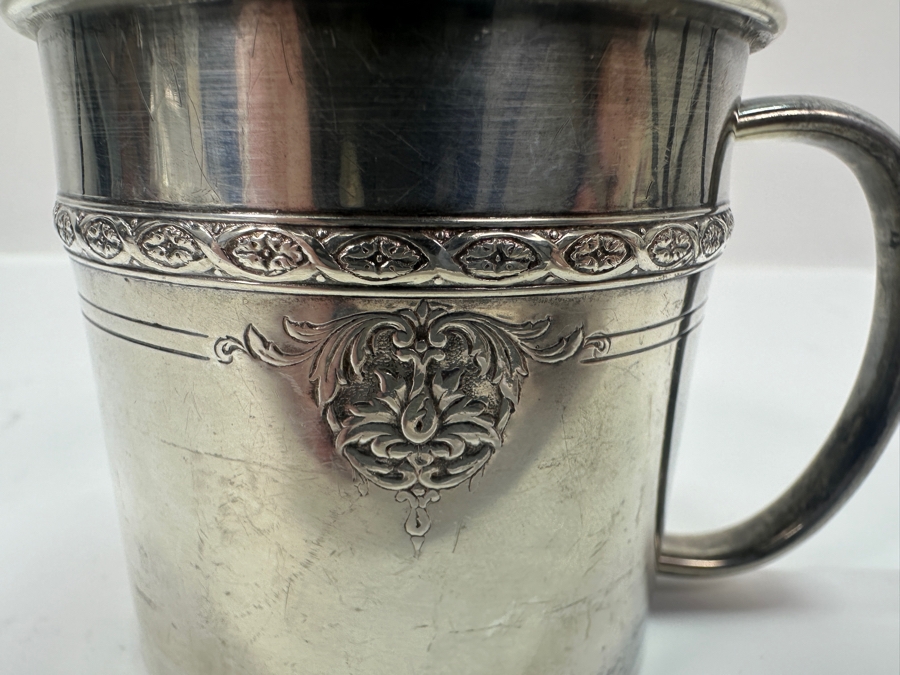 Antique Towle Louis XIV Sterling Silver Baby Christening Cup with Gold Wash Interior by Harold E. Nock [Photo 6]