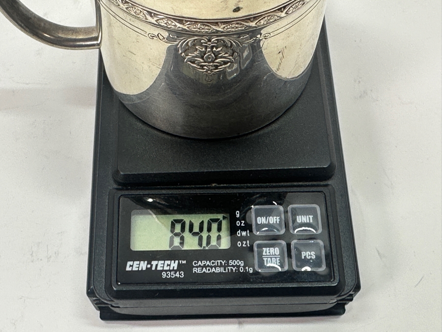 Antique Towle Louis XIV Sterling Silver Baby Christening Cup with Gold Wash Interior by Harold E. Nock [Photo 9]