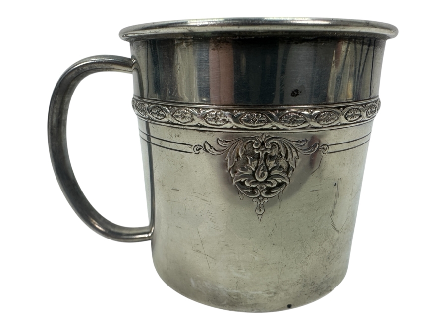Antique Towle Louis XIV Sterling Silver Baby Christening Cup with Gold Wash Interior by Harold E. Nock [Photo 1]