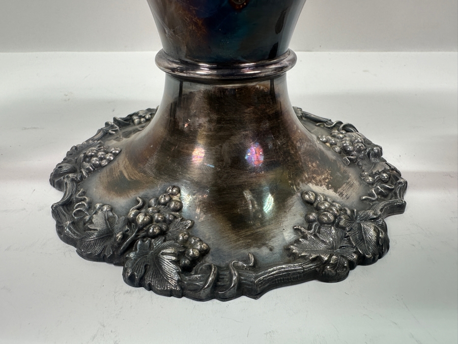 Antique Silverplate Hand Chased Grapes and Vines Water Pitcher (11'H), Creamer and Sugar Bowl [Photo 3]