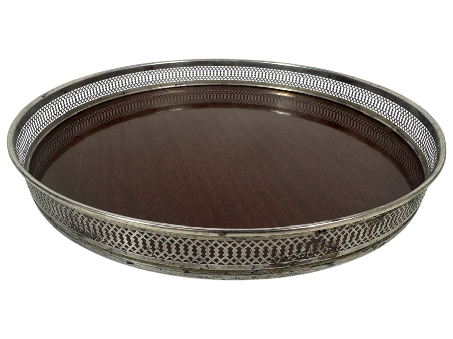 Vintage Sterling Silver Rim Formica Serving Tray 10'W [Photo 1]