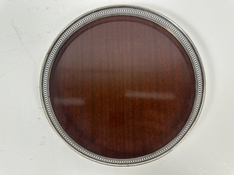 Vintage Sterling Silver Rim Formica Serving Tray 10'W [Photo 6]