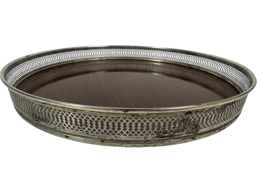 Vintage Sterling Silver Rim Formica Serving Tray 10'W [Photo 2]