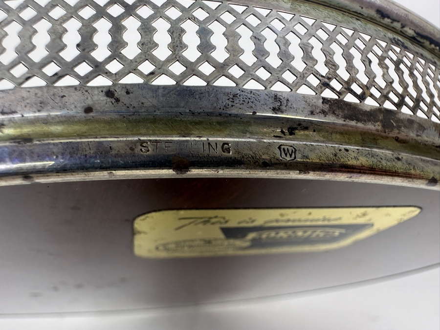 Vintage Sterling Silver Rim Formica Serving Tray 10'W [Photo 4]