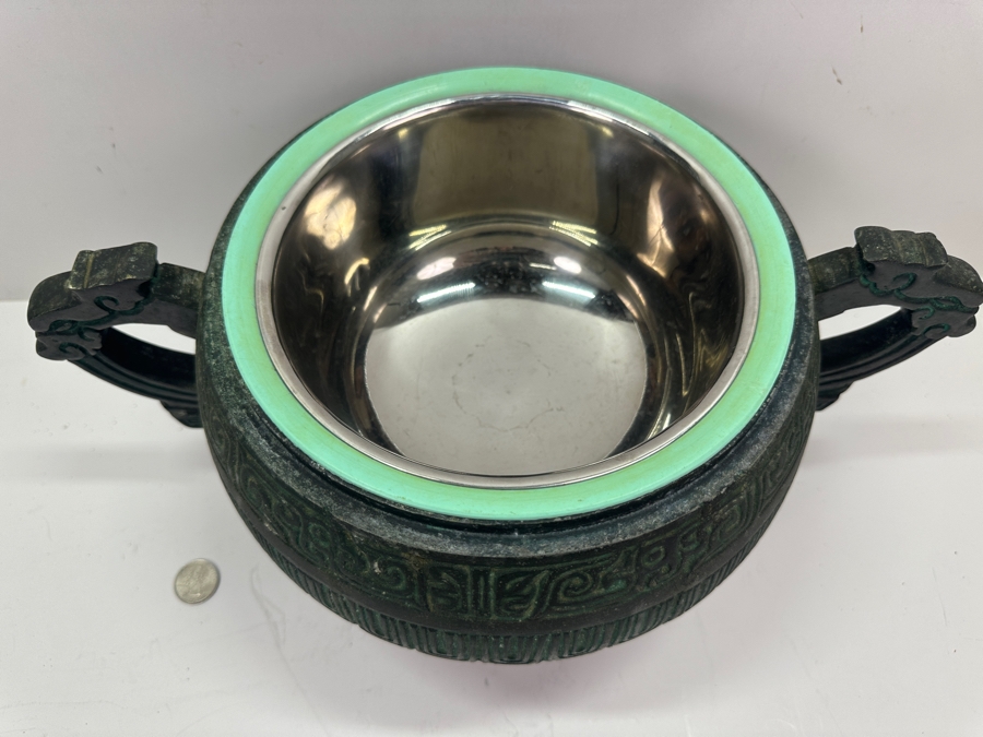 MCM Ice Bucket in the Style Of James Mont / A Reproduction Chinese Bronze Vessel [Photo 5]