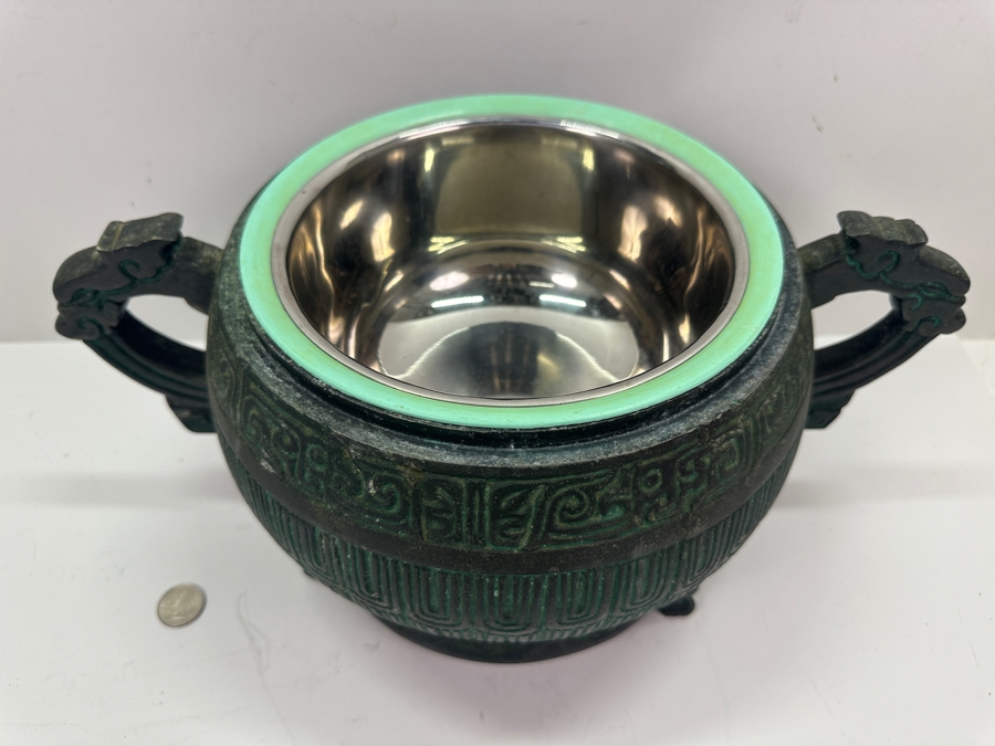 MCM Ice Bucket in the Style Of James Mont / A Reproduction Chinese Bronze Vessel [Photo 4]