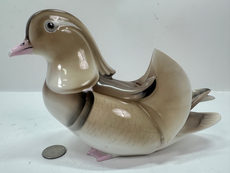 Vintage Noritake Nippon Toki Kaisha Mandarin Duck Figurine 8.25'W x 5.25'H [Photo 2]
