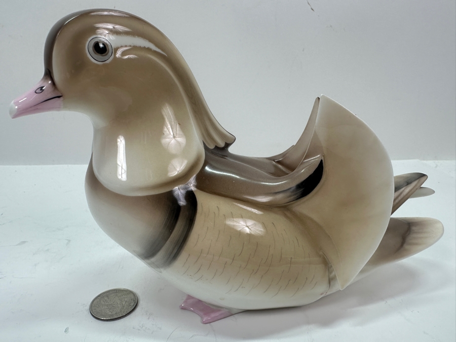 Vintage Noritake Nippon Toki Kaisha Mandarin Duck Figurine 8.25'W x 5.25'H [Photo 3]
