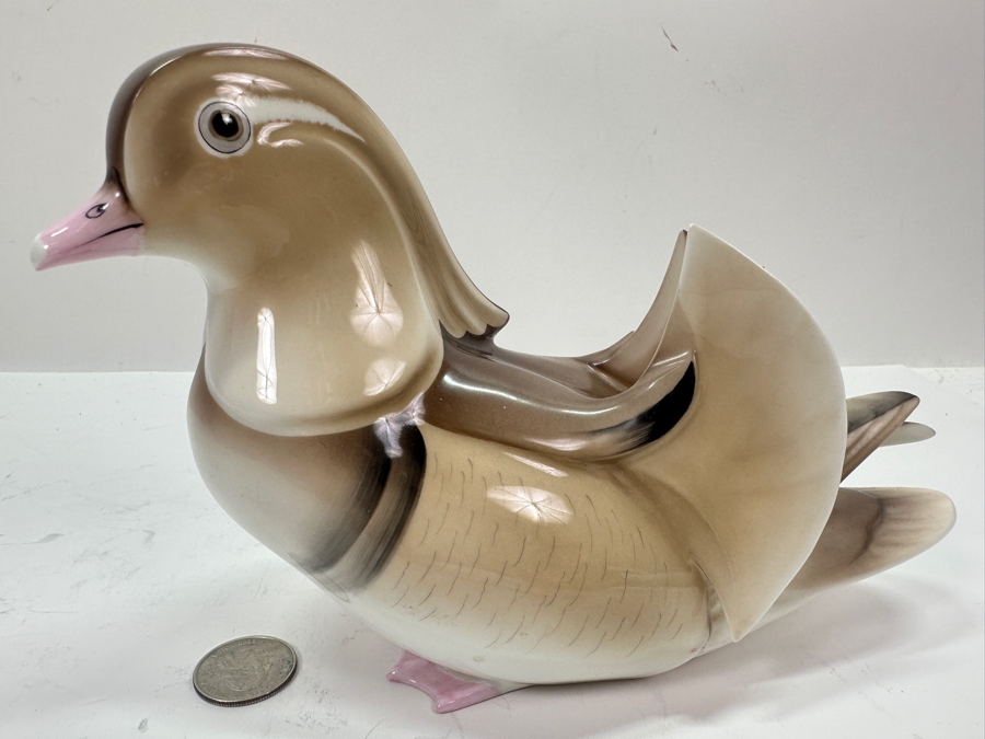 Vintage Noritake Nippon Toki Kaisha Mandarin Duck Figurine 8.25'W x 5.25'H [Photo 4]