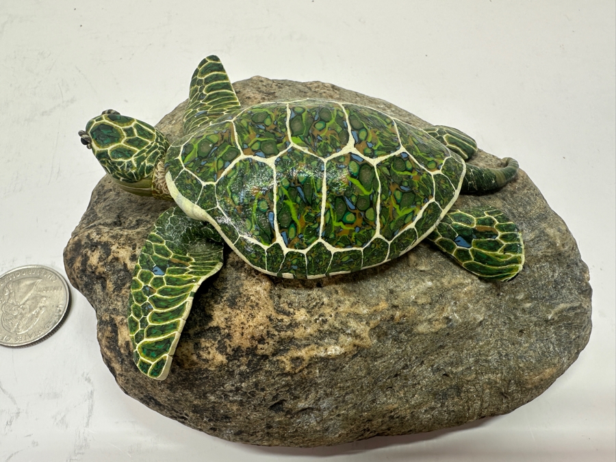 Original Sea Turtle Sculpture by Latzman 5'W [Photo 11]