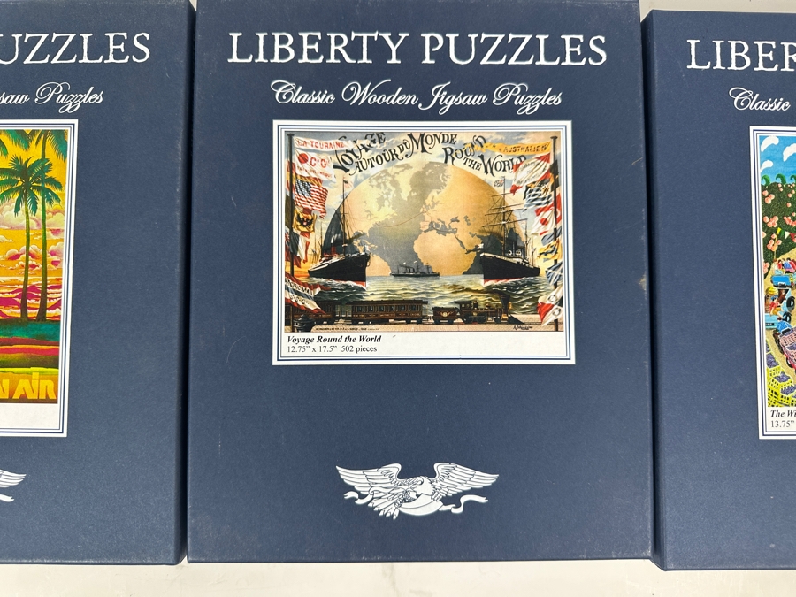 Lot of (3) Liberty Wooden Jigsaw Puzzles [Photo 5]