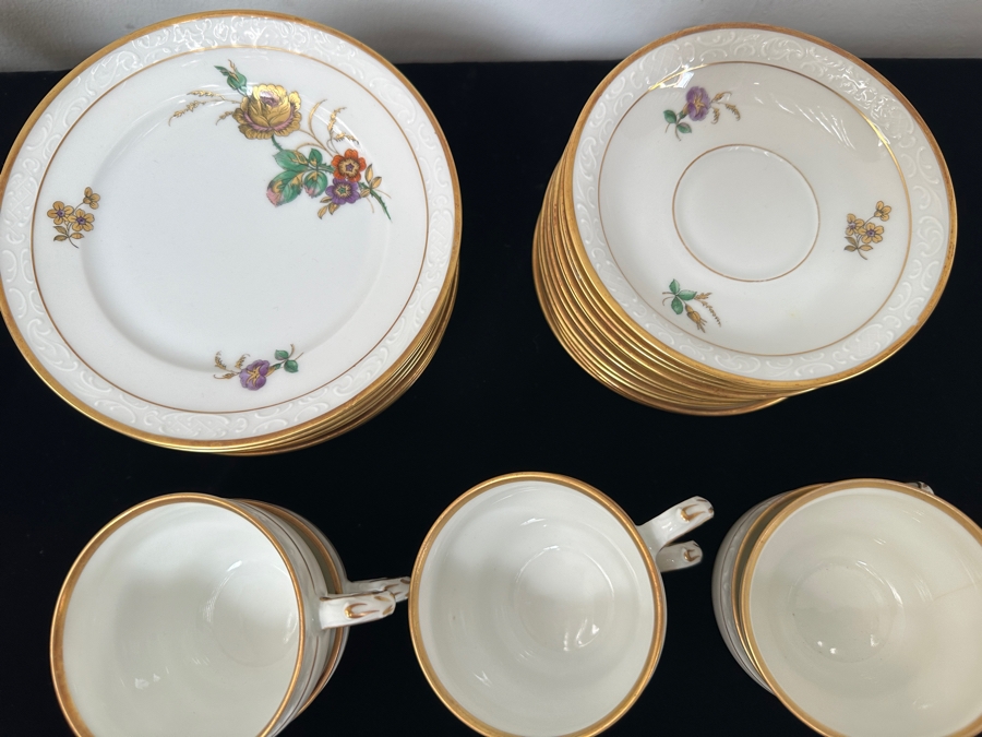 K. P. M. Danmark Porcelain China Set With Coffee Pot, Cups & Saucers, Creamer & Sugar, Dessert Plates And Platter Apx. Service For 11-12 [Photo 4]