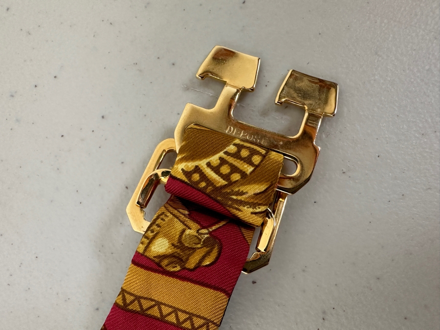 Vintage Hermes Cummerbund And Bow Tie 'Tirana' Adjustable Made In France Original Fabric Tag Attached [Photo 11]