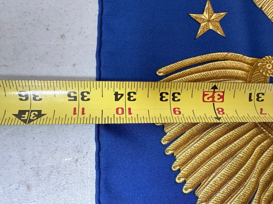 Hermes Silk Scarf 'Poste et Calvarie' Designed By Joachim Metz Made In France Original Fabric Tag Attached 35 X 35 [Photo 7]