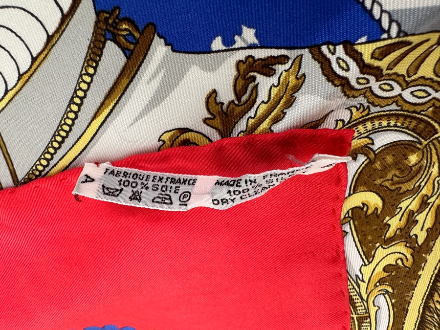 Vintage 1960's Hermes Silk Scarf 'Selles A Housse' Made In France Original Fabric Tag Attached 35 X 35 [Photo 8]