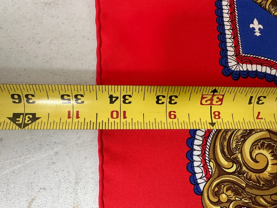 Vintage 1960's Hermes Silk Scarf 'Selles A Housse' Made In France Original Fabric Tag Attached 35 X 35 [Photo 10]