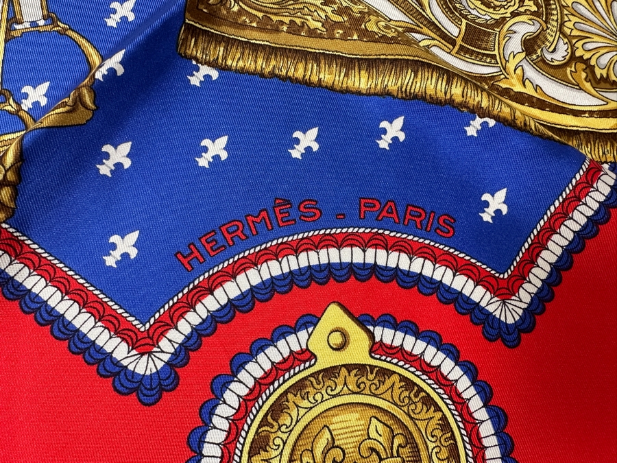 Vintage 1960's Hermes Silk Scarf 'Selles A Housse' Made In France Original Fabric Tag Attached 35 X 35 [Photo 5]