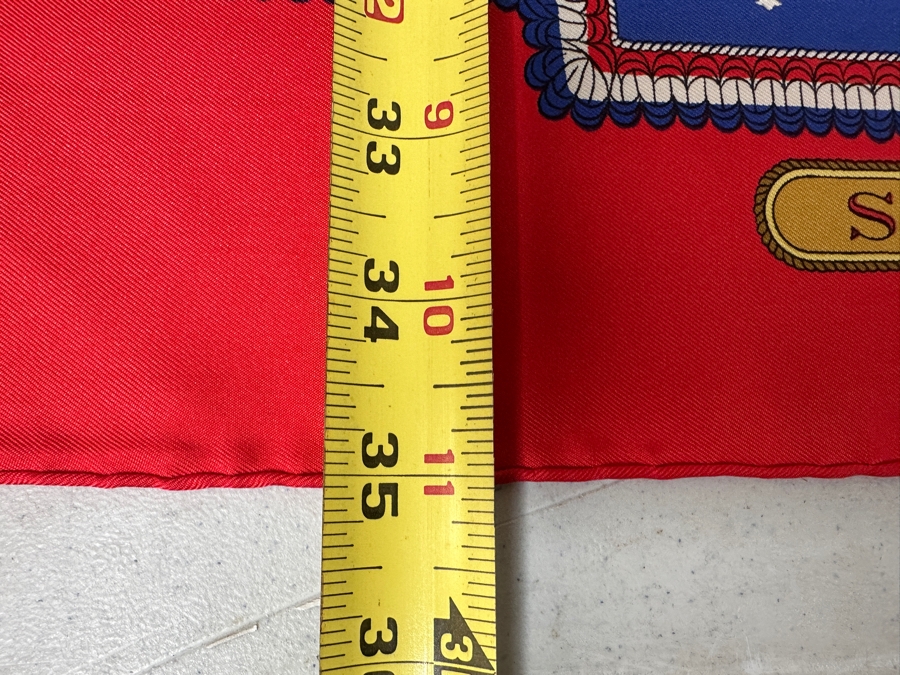 Vintage 1960's Hermes Silk Scarf 'Selles A Housse' Made In France Original Fabric Tag Attached 35 X 35 [Photo 11]
