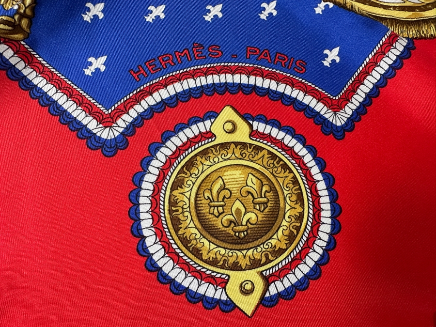 Vintage 1960's Hermes Silk Scarf 'Selles A Housse' Made In France Original Fabric Tag Attached 35 X 35 [Photo 6]